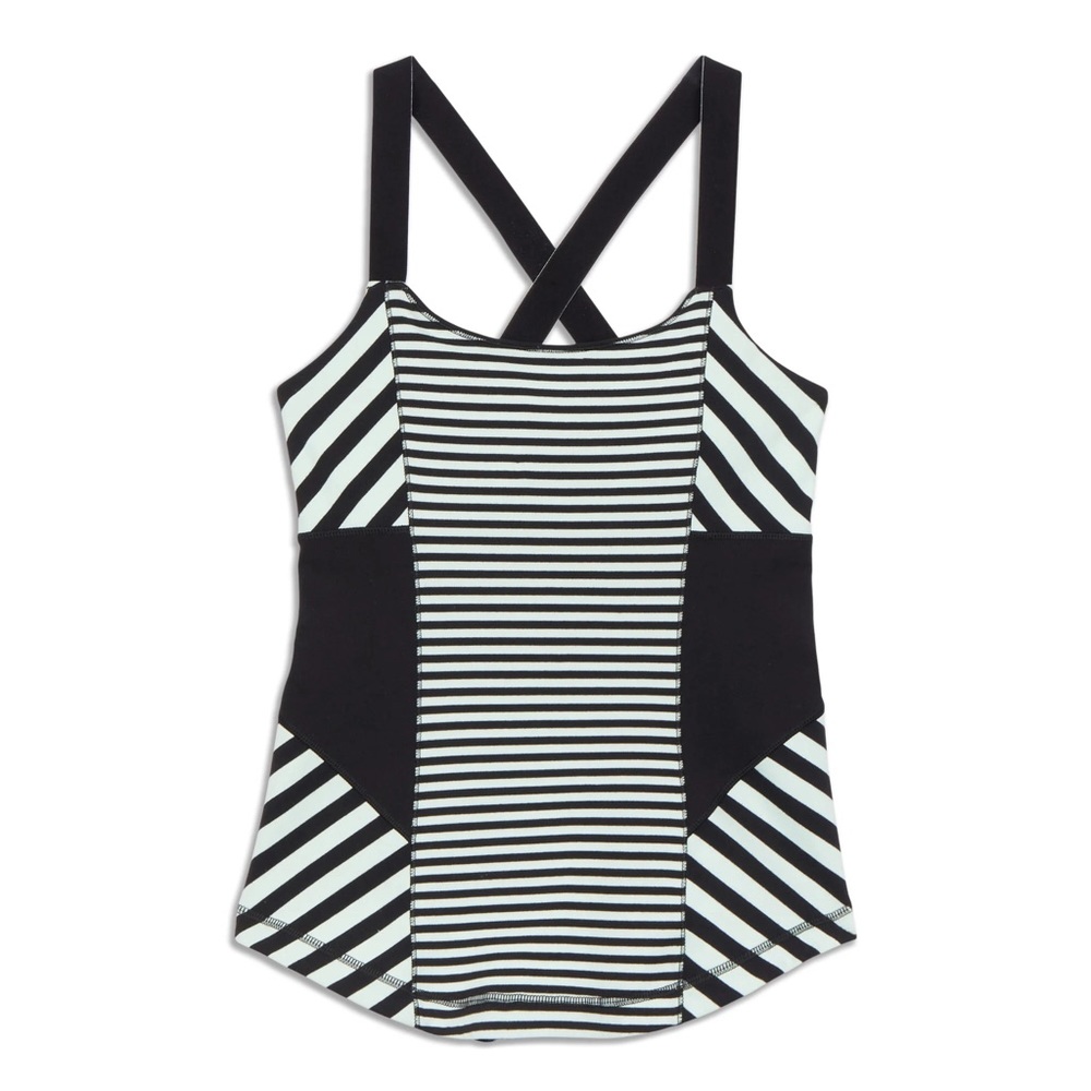 Lululemon Work It Out Tank Sea Stripe Mint Moment Black